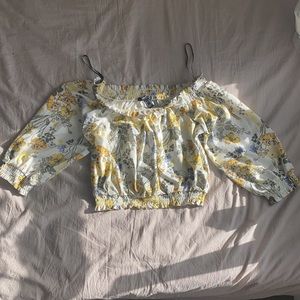 Floral off the shoulder crop top